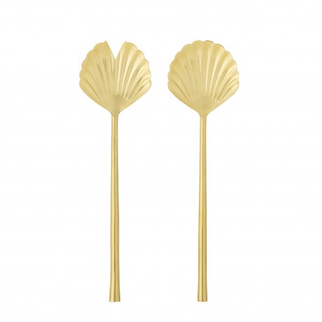 couverts à salade raffine acier dore laiton bloomingville loreta