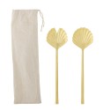 couverts à salade raffine acier dore laiton bloomingville loreta
