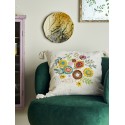 coussin salon coton brode floral colore bloomingville pico