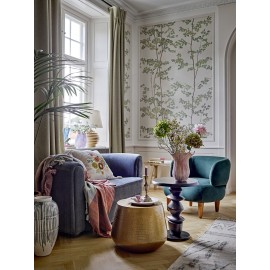 coussin salon coton brode floral colore bloomingville pico