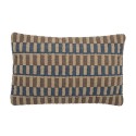 coussin de canape broderie graphique bleu marron bloomingville newtown