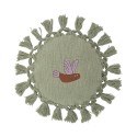 coussin enfant rond coton vert oiseau bloomingville elinna