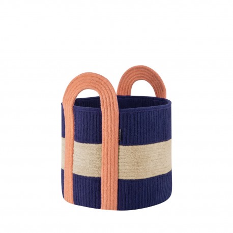 panier coton tisse design bleu remember colombo