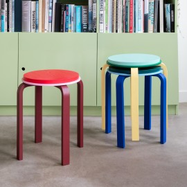 tabouret rond design bois multicolore remember max