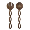 Couverts a salade bois sculpte acacia Bloomingville Pinar