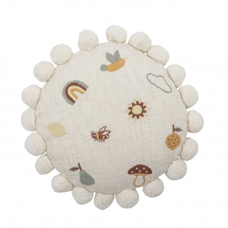 Coussin enfant rond coton imprime Bloomingville Agnes