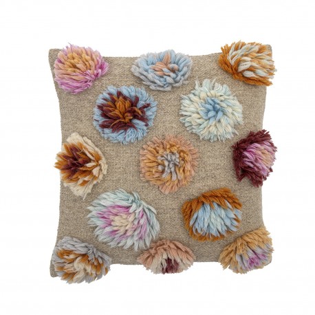 Grand coussin fleurs laine tuftlée Bloomingville Somma