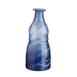Petit vase verre recycle bleu Madam Stoltz