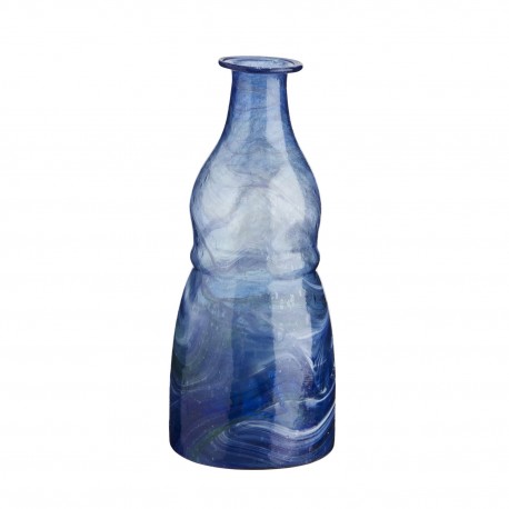 Petit vase verre recycle bleu Madam Stoltz