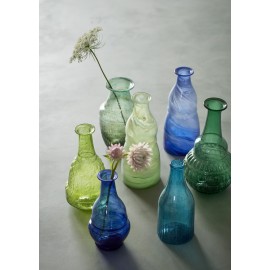 Petit vase verre recycle bleu Madam Stoltz