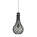Suspension boule verre filet de jute noir Madam Stoltz