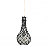 Suspension boule verre filet de jute noir Madam Stoltz