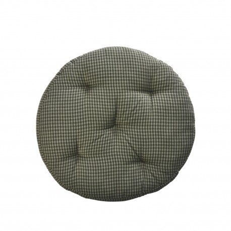 Coussin de chaise assise rond coton imprime a carreaux Madam Stoltz