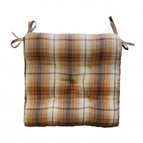 Coussin de chaise coton imprime a carreaux Madam Stoltz