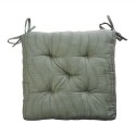 Galette de chaise coton raye vert Madam Stoltz