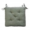 Galette de chaise coton raye vert Madam Stoltz
