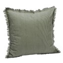 Housse de coussin decorative coton raye vert Madam Stoltz