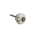Bouton de meuble peint ceramique vert Madam Stoltz
