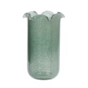Vase droit verre bulle bord plisse ondule Madam Stoltz