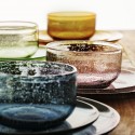 assiette en verre bulle rose madam stoltz