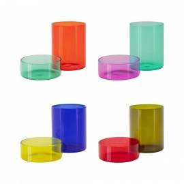 Boite en verre multicolore rangement Remember Cosima Set de 4