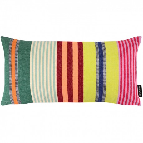 Coussin rectangulaire coton rayures multicolores Remember Grenada
