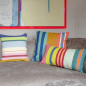 Coussin rectangulaire coton rayures multicolores Remember Grenada