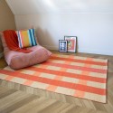 Grand coussin de salon coton rayures multicolores Remember Belize