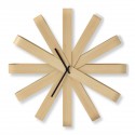 Horloge murale design bois naturel umbra ribbonwood