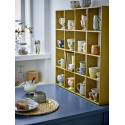 etagere murale a mugs 16 compartiments bois recycle jaune bloomingville