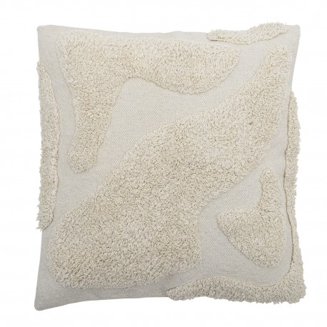 Grand coussin tufte blanc coton Bloomingville CANELLI