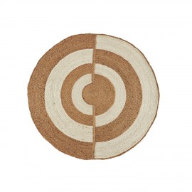 Tapis rond motif graphique jute Madam Stoltz