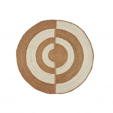 Tapis rond motif graphique jute Madam Stoltz
