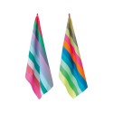 Torchon de cuisine raye colore Remember  set de 2