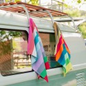 Torchon de cuisine raye colore Remember  set de 2