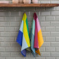 Torchons de cuisine coton multicolore rayures Remember