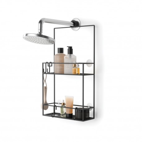 umbra 023461-040 cubiko etagere de douche noire design