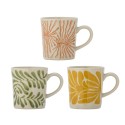Mugs peints en gres Bloomingville Fauni set de 3
