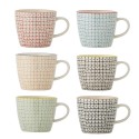 Tasses gres peint motif floral nordique Bloomingville Carla set de 6