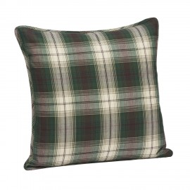 Housse de coussin a grands carreaux coton vert Madam Stoltz