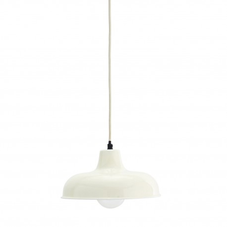 Lampe suspension industrielle metal blanc Madam Stoltz