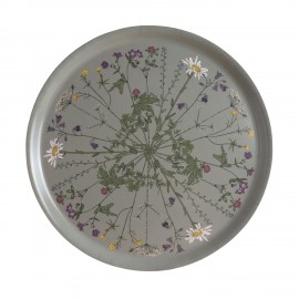 Plateau de service rond bois bouleau floral Nordra Sweden
