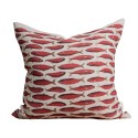 Grande housse de coussin lin qualite poissons rouges Nordra Sweden