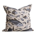 Grande housse de coussin lin poissons chic originale Nordra sweden