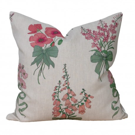 Housse de coussin lin fleurs romantique qualite Nordra Sweden