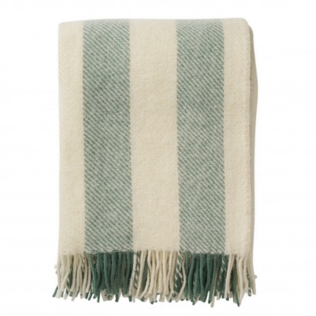 plaid laine raye vert klippan gotland vertical