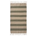 Petit tapis chambre coton raye vert beige IB Laursen