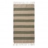 Petit tapis chambre coton raye vert beige IB Laursen