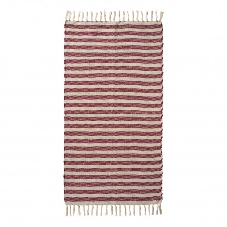 Tapis descente de lit chambre coton rayures rouge IB Laursen