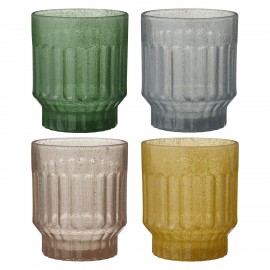 Verre a eau design bulle multicolores depareilles IB Laursen set de 4